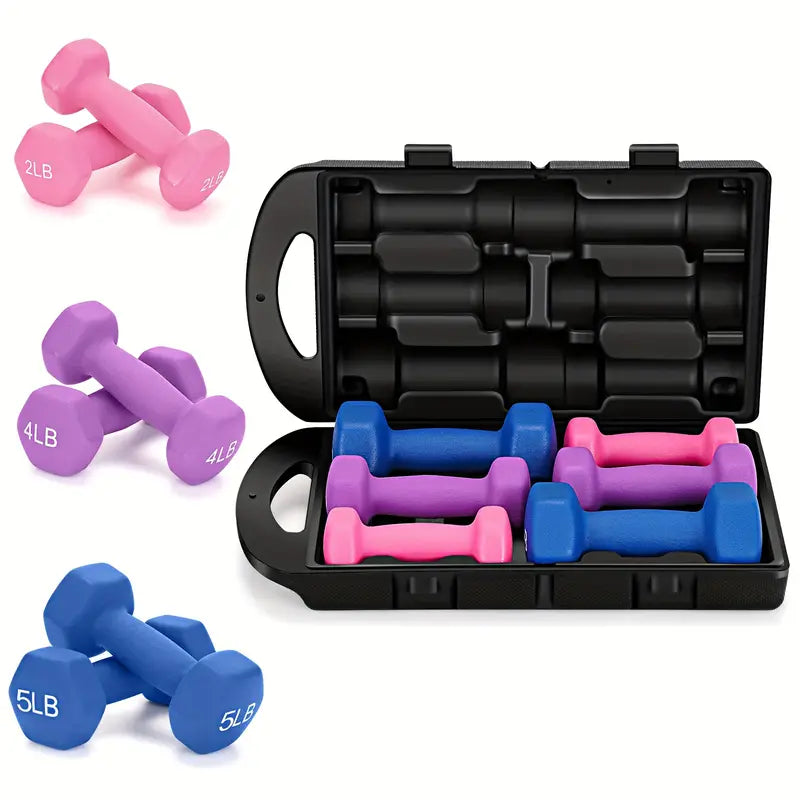 Colorful Dumbbell Set Gift Box, Non-slip Neoprene Coating, Non-slip And Non-rolling Handheld Weights