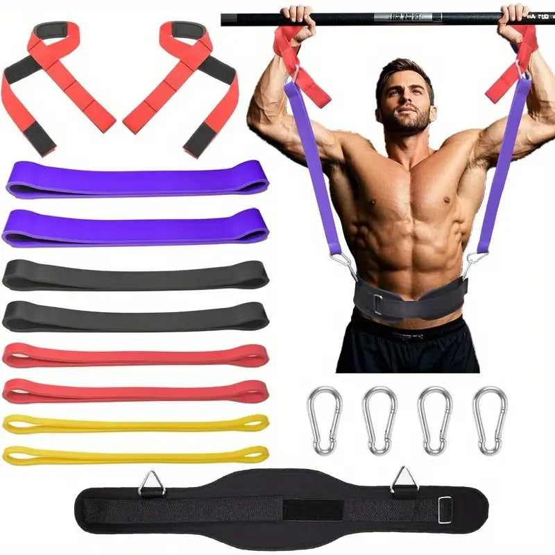 YROGOHC Heavy Duty Pull Up Assistance Bands with WeightBelt Ultra - Home Gym